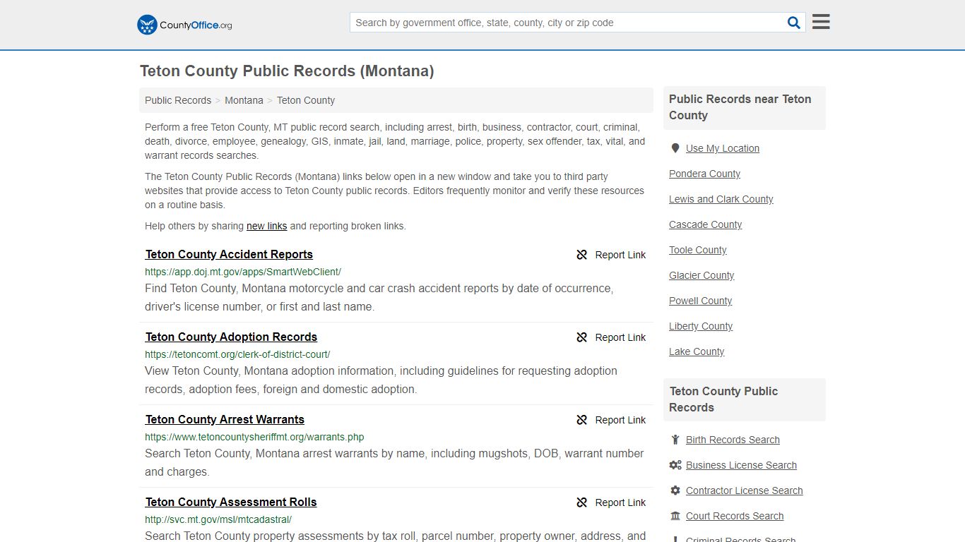 Public Records - Teton County, MT (Business, Criminal, GIS ...
